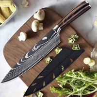 Couteau de Chef Japonais Professionnel de 8 Pouces en Acier Damas Inoxydable, Couteau de Cuisine Très Vendu
