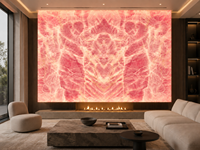 Dalle de marbre rose Poléage Effet Glacial Polie pour Panneau Mural Décoratif, Plan de Travail de Cuisine, Plateau de Meuble-Lavabo de Salle de Bain, Contour de Cheminée et Plateau de Console en Pierre