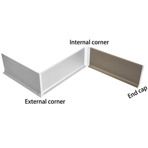 Self-adhesive Aluminum Skirting Profile 60mm Wall Protector Base Curved Metal <strong>Covered</strong> Skirting Board <strong>Baseboard</strong> - Product Image 6