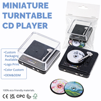 Индивидуальный оптовый заказ ODM/OEM: Миниатюрный CD-плеер 1:12 для кукольного домика, черный, из ABS-пластика, с 3 дисками, для спальни и гостиной