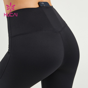 Personnalisé Nylon Spandex Poche Cachée Contrôle du Ventre Taille Haute Workout Sports Yoga <span class=keywords><strong>Pantalon</strong></span> Gym Flare Leggings pour Femmes - Product Image 2