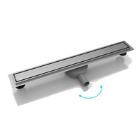 Grille de douche linéaire longue avec insert pour carrelage, norme australienne, en acier inoxydable SUS 304 chromé, pour salles de bain modernes