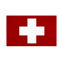 Pays Drapeau Blanc Croix Rouge Suisse Angleterre National 75D Polyester Tissu 3X5 Ft Drapeaux Personnalisés Croix Blanche en Drapeau Rouge