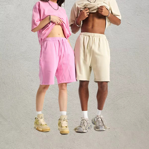2025 nouveau Design été 420g Sport Style lavé eau vieilli Polyester/coton solide taille moyenne hommes Shorts - Product Image 2