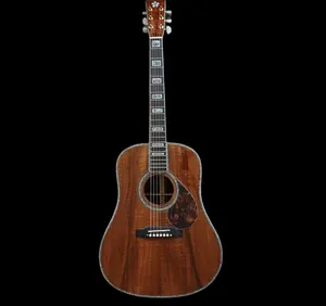 Kustom 41 inci gitar Coco 5A penuh padat kayu coobolo sisi belakang bunga kecil dreadnoght gitar akustik