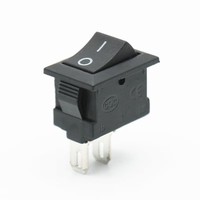 Interruttore a bilanciere rettangolare mini KCD1-101 SPST 2 pin ON-OFF 6A/250V 10A/125V Nero CQC CE per auto, barca, casa, fai da te con cavo, confezione da 5