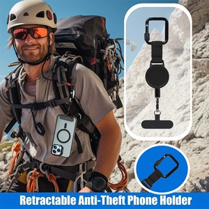 Multi-Purpose Telescopic Automatic Rebound Stainless Steel Durable Anti-Loss Retractable <b>Carabiner</b> <b>Keychain</b> Mountaineering - Product Image 2
