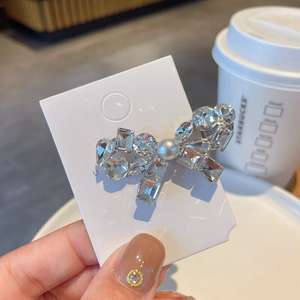 Gran oferta, Clip de flecos de diamante a la moda, horquilla delicada, temperamento, pinza de pelo para chica brillante de diamante, Clip de lazo, accesorios para el cabello - Product Image 4