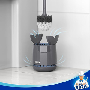 Juego <span class=keywords><strong>de</strong></span> escobillas <span class=keywords><strong>de</strong></span> inodoro blanco con soporte, soportes automáticos para fugas <span class=keywords><strong>de</strong></span> agua, soporte <span class=keywords><strong>de</strong></span> fugas negro, limpieza para <span class=keywords><strong>Baño</strong></span> - Product Image 2