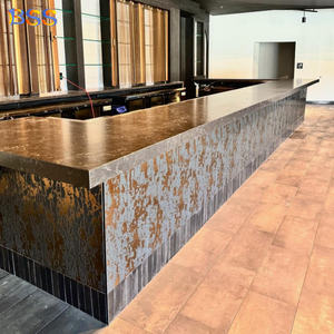 Barra de <span class=keywords><strong>Bar</strong></span> en Forma de U, Estilo Industrial, Cobre Envejecido Patinado, Encimera de Cuarzo Personalizada, Barra de <span class=keywords><strong>Bar</strong></span> de Hierro Rústico, Latón Antiguo - Product Image 4