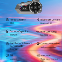 Intercom Bluetooth pour moto haute performance, étanche IP67, avec réduction active du bruit