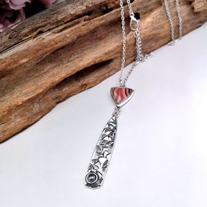 Collana con ciondolo triangolare lungo in stile bohémien vintage, regalo per feste da donna - Product Image 5