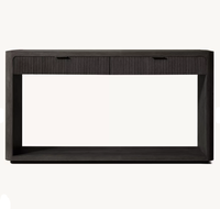 Table console en chêne minimaliste luxueuse avec tiroirs, design contemporain pour le rangement du salon de villa et d'hôtel