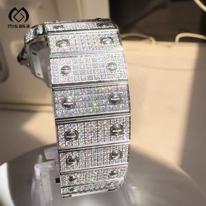 カスタマイズ可能なヒップホップスタイルファッションラッパーダイヤモンド格安バストダウンVvs1機械モアッサナイトウォッチ - Product Image 2