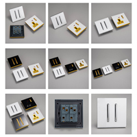 NUEVO Interruptor de luz de pared Toma de carga rápida USB Llave de piano Enchufe de vidrio templado Decoración de hotel Boutique personalizada 2024