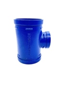Té d'alimentation cannelé bleu en fonte ductile pour raccords de tuyauterie à usage domestique de haute qualité