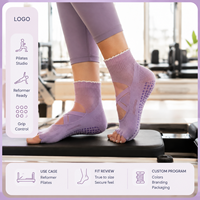 Chaussettes de studio antidérapantes à bout ouvert, coupe basse, avec grip intégral pour le pilates, ajustement parfait, gradation de taille, lavables