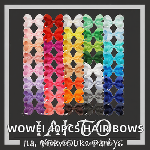 Wowei 40 Pezzi Fiocchi per Capelli Stile Europeo-Americano da 4 Pollici, Accessori per Capelli <span class=keywords><strong>con</strong></span> Clip a Coccodrillo, Fiocchi in Grosgrain per Bambine - Product Image 2