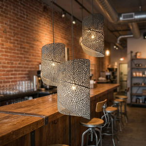 Wholesale Bulk Home Decorative Smoke Gold Plating Iron Hanging Lamp Modern Design Pendant <b>Light</b> Handmade LED Rattan Shade <b>Dining</b> - Product Image 4