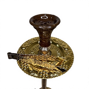 Chicha égyptienne authentique Khalil Mamoon en laiton, fabriquée à la main - 32 pouces (81,28 cm) - Ensemble complet - Vente en gros - Product Image 4