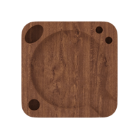 Petit plateau à rouler carré moderne en bois de noyer biodégradable pour accessoires, cigarettes, herbes et tabac, personnalisable, vente en gros, cadeau