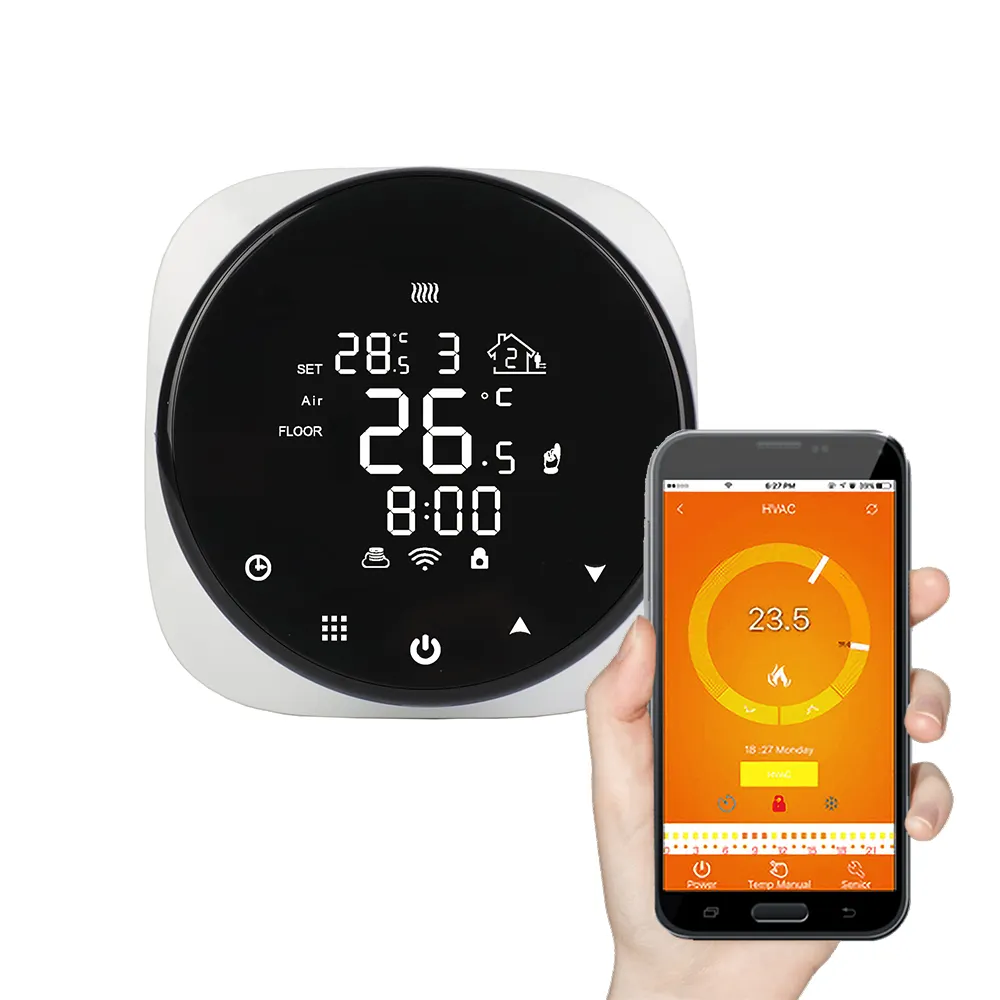 Hysen diy hy316 lcd tela tátil tuya wifi, termostato para o sistema de aquecimento elétrico/água/gás de aquecimento
