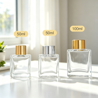 Bouteilles de diffuseur de parfum carrées les plus vendues 50ml 100ml 150ml 200ml 300ml Bouteille de diffuseur à bâtonnets en verre