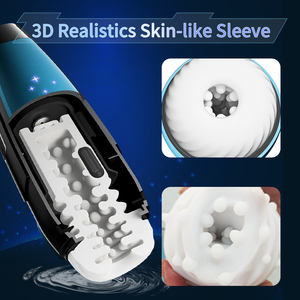 Masturbador masculino telescópico automático con 5 modos de vibración, manga TPE realista, estimulador eléctrico de pene, juguete sexual para hombres - Product Image 3