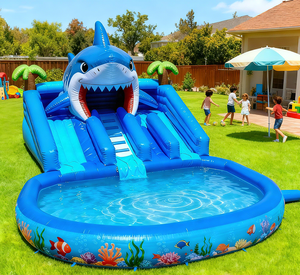 Château gonflable durable en PVC, <span class=keywords><strong>maison</strong></span> de rebond gonflable, toboggan aquatique gonflable commercial avec <span class=keywords><strong>piscine</strong></span> pour la <span class=keywords><strong>location</strong></span> - Product Image 1