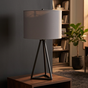 Lámpara de Mesa Moderna de Metal con Pantalla de Tambor LED AC E26, Lámpara de Pie para Dormitorio con Interruptor, para Decoración de Hoteles - Product Image 4