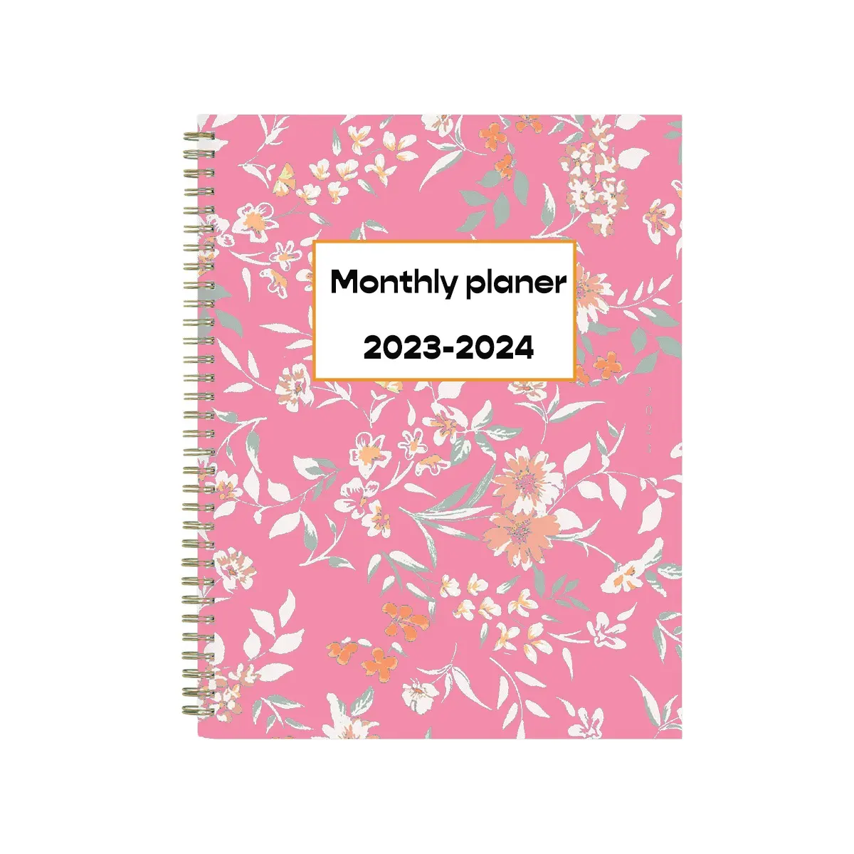Custom Logo 2022-2023 A4 A5 Pink Spiral Weekly Monthly Manifestation Goal Diary Journal Planner Agenda Notebook
