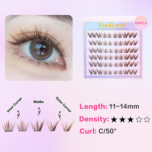Cils synthétiques auto-adhésifs série 6 lignes flocons fins réutilisables grappes de cils à presser sans colle cils pré-collés - Product Image 3