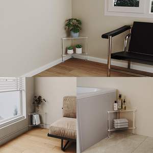 Repose-pieds de douche triangulaire avec étagère de rangement, robuste, pour l'intérieur de la douche - Product Image 6