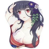 Alas Mouse Gaming Silikon Ergonomis 3D Anime Anti Selip dengan Bantalan Pergelangan Tangan dan Gambar Payudara Besar Seksi, Dapat Disesuaikan, Laris Manis