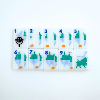 Ensemble de Mahjong de luxe en acrylique américain, tuiles Grand Apple de New York, cartes Empire State et Métro, durable, professionnel, cadeau de boutique