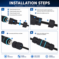 Conector RJ45 Impermeable IP68 Cat6 para Exteriores M20 10Gbps, Acoplador Extensor de Cable Ethernet Blindado de Aleación de Zinc