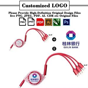 Wholesale Custom Promo Business Logo Gift <b>3</b>-In-1 Usb Power Charger Portable Retractable <b>Charging</b> Cable Tpe for Phone - Product Image 3