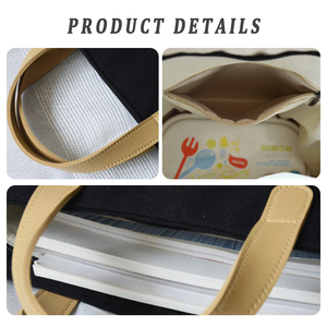 Bolsa de Mano de Lona de Algodón con Asa Corta de Cuero, a la Moda - Product Image 3