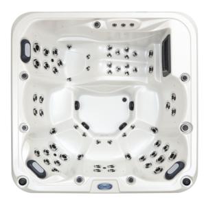 Bain à remous extérieur carré DEWO <span class=keywords><strong>5</strong></span> <span class=keywords><strong>places</strong></span>, bain à remous en acrylique Aristech avec Bluetooth et ozone pour une relaxation à domicile - Product Image 4