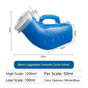 Urinoir portable unisexe en tube 2000 ml pour hommes, dispositif d'urination, <span class=keywords><strong>sac</strong></span> à urine, blanc et bleu - Product Image 2