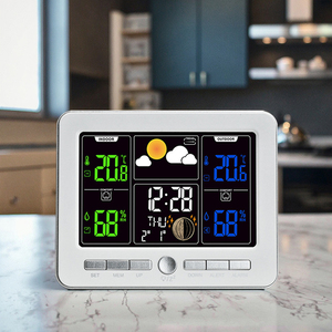 Custom Kitchen Outdoor Waterproof Digital <strong>Wireless</strong> Smart Sensor Hygrometer <strong>Thermometer</strong> Plastic Time Date Alarm <strong>Clock</strong> for - Product Image 4