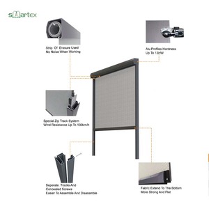 Ngoài trời Zip theo dõi con lăn mù không thấm nước Windproof Sun Shading cơ giới có thể thu vào màn hình Zip cơ giới có thể thu vào màn hình - Product Image 2