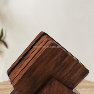 Nouveau Style carré mince chêne hêtre en bois artisanat tasse tapis écologique Logo personnalisé noyer cerisier bois caboteur - Product Image 6