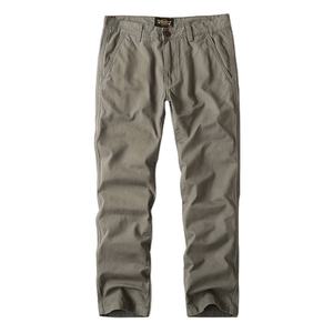 Pantalon cargo formel neuf pour homme, grande taille, en pur coton, coupe droite, motif uni, lavage enzymatique, taille haute élastique, pantalon de sport - Product Image 5