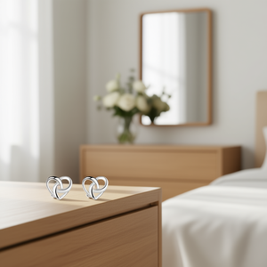 E2491 Orecchini a forma di cuore in lega, gioielli unisex, regalo romantico - Product Image 2