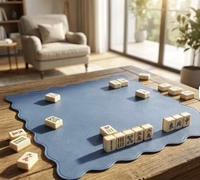 Tapis de Mahjong en PU, Tapis de Mahjong en Cuir, Tapis Silencieux et Imperméable pour Jeux de Cartes et de Plateau