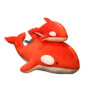 Nuovi divertenti giocattoli di peluche di squalo nero e rosso Big Killer Whale Doll Orcinus Orca peluche animali marini giocattoli