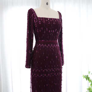 Jancember LSCZ64 Crystal Dubai árabe cinturón de noche fiesta vestidos de graduación para mujeres - Product Image 5