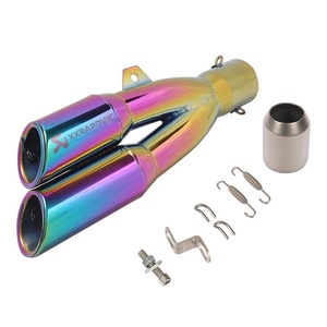 Tuyau d'échappement modifié pour moto en acier inoxydable à double sortie, argent/noir/bleu, compatible <span class=keywords><strong>Yamaha</strong></span> <span class=keywords><strong>R3</strong></span>/R25 Kawasaki Ninja 250/ - Product Image 5