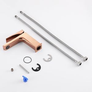 Grifo Monomando de Latón <span class=keywords><strong>en</strong></span> Oro Rosa para Lavabo, Montaje <span class=keywords><strong>en</strong></span> Cubierta, Mezclador de Agua Fría y Caliente, Moderno para Baño y Hotel - ¡Gran Oferta! - Product Image 2